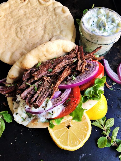 Slow Cooker Greek Beef Gyros - Plum Street Collective