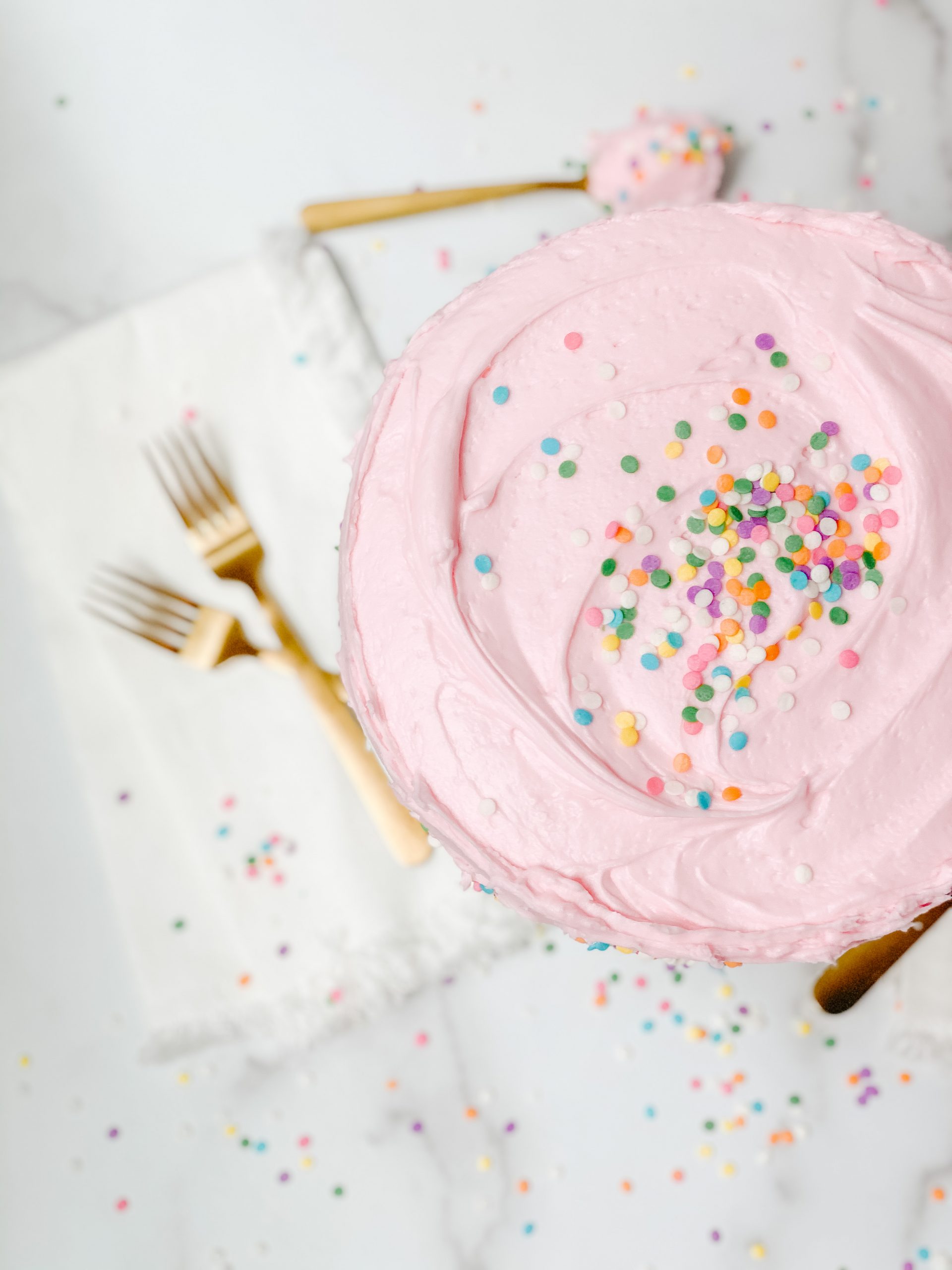 Easy White Cake with Vanilla Buttercream Frosting - Plum Street Collective