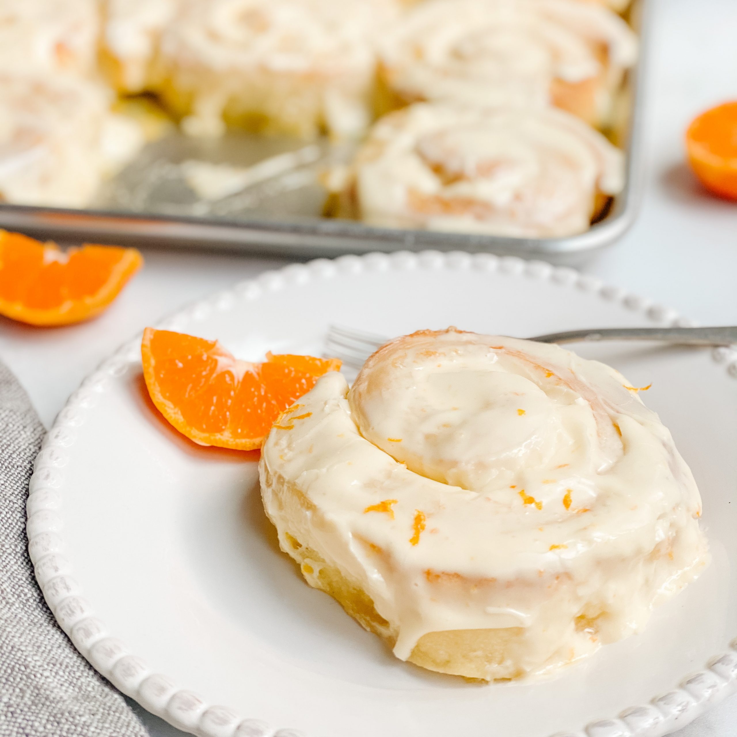 Orange Sweet Rolls with Orange Cream Cheese Glaze - Plum Street