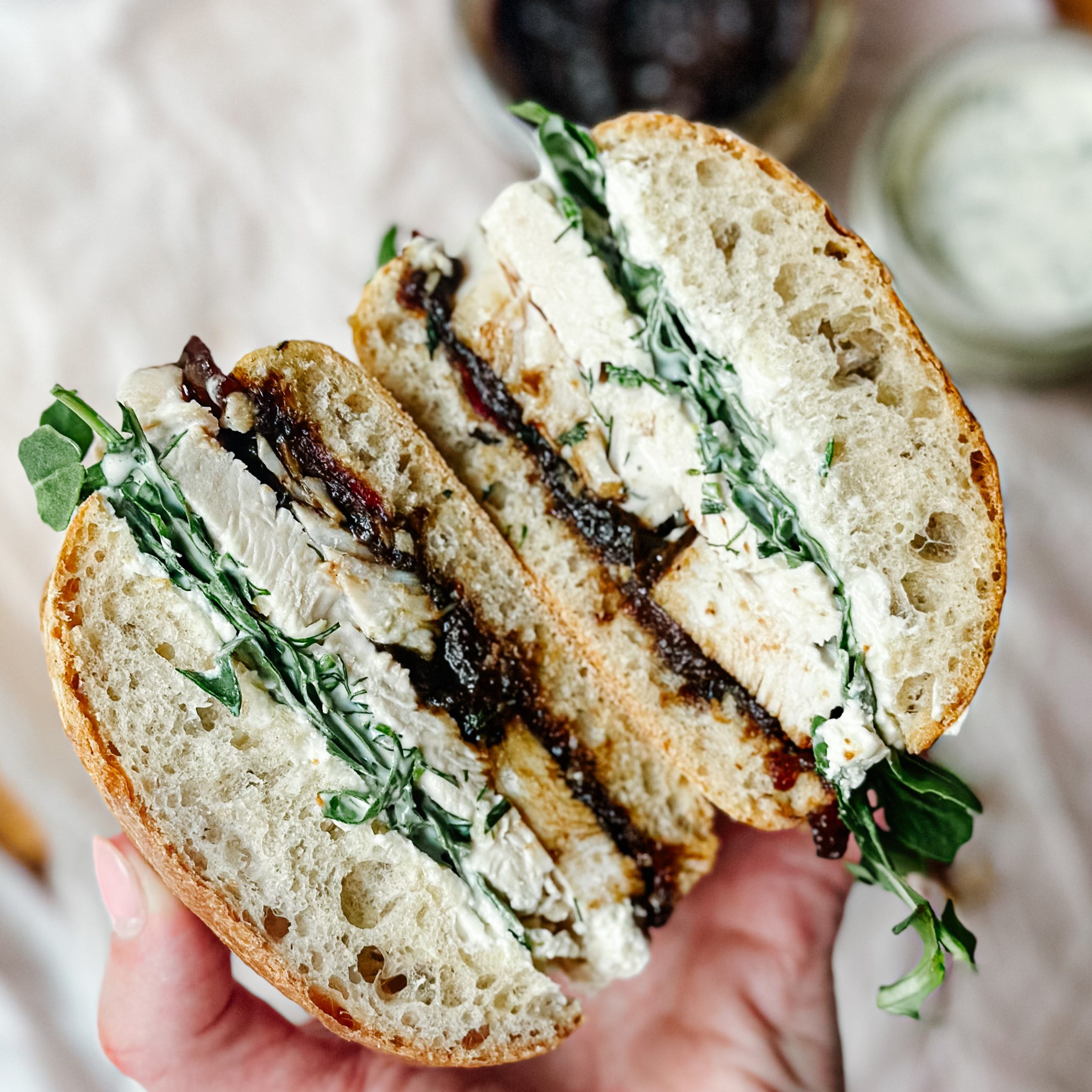 sandwich様4点おまとめページ Rotisserie Chicken Sandwich with Herb Aioli & Sweet Onion Jam